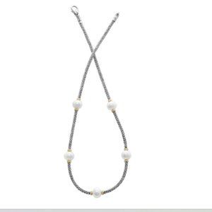 Lagos Caviar Luna Silver & 18k gold Pearl Necklace-Beautiful Like New.